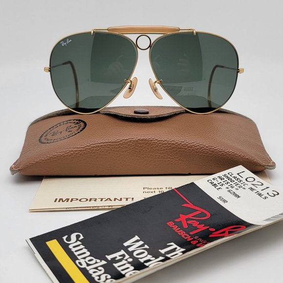 Ray-Ban Other - Ray-Ban B&L L0213 Shooter Arista Gold Frame Cable Temple G-15 Lens Sunglasses